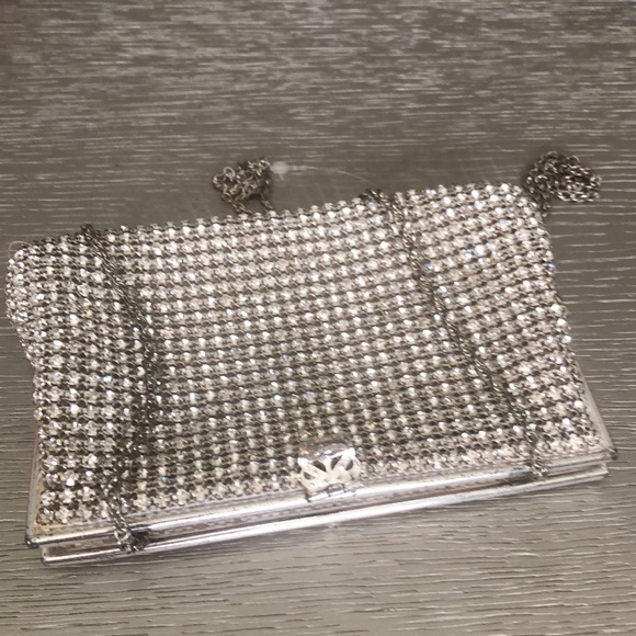 Johann Becker Elegant Vintage Rhinestone Clutch Bag Silver